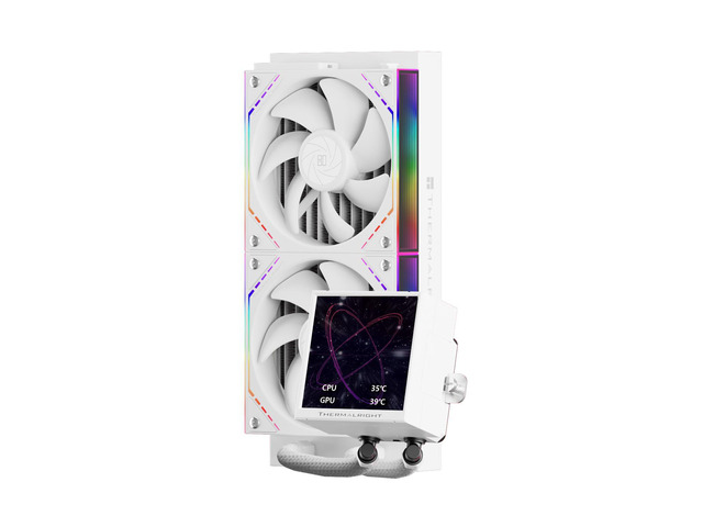 Thermalright Peerless Vision 240 ARGB White 240mm AIO CPU Liquid Cooler, 3.95' 480x480 LCD, 2000RPM PWM ARGB Fans, for Intel and AMD
