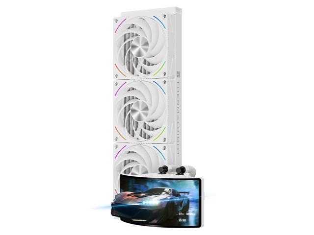 Thermalright Rainbow Vision 360 Turbo ARGB White 360mm AIO CPU Liquid Cooler, 6.67' 2400x1080 LCD, 3000RPM Turbo PWM ARGB Fans, for Intel and AMD