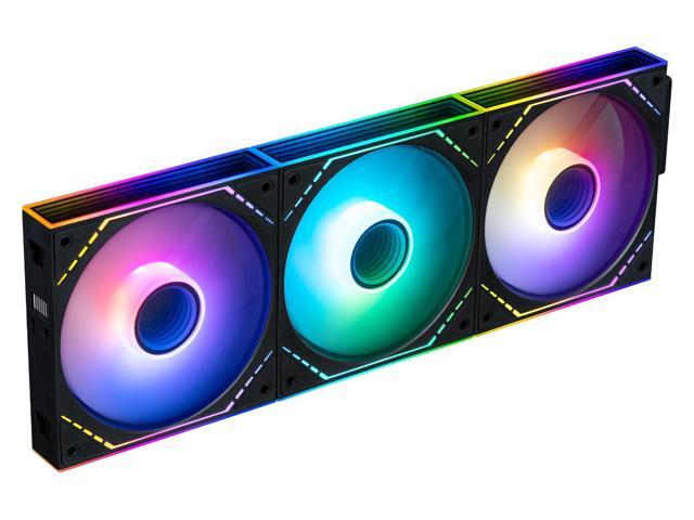 Thermalright TL-M12Q-S X3 120mm PC Case Fans, 2000 RPM High Airflow, ARGB Daisy-Chain, Infinity-Mirror Lighting, 3-Pack, Black