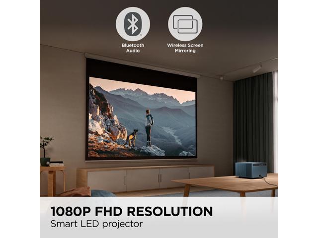 ViewSonic LX60HD 1080p LED Portable Projector Built-in Google TV and Netflix, H/V Keystone, Auto Focus, Bluetooth, Wi-Fi