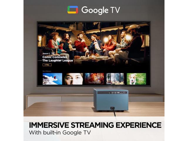 ViewSonic LX60HD 1080p LED Portable Projector Built-in Google TV and Netflix, H/V Keystone, Auto Focus, Bluetooth, Wi-Fi