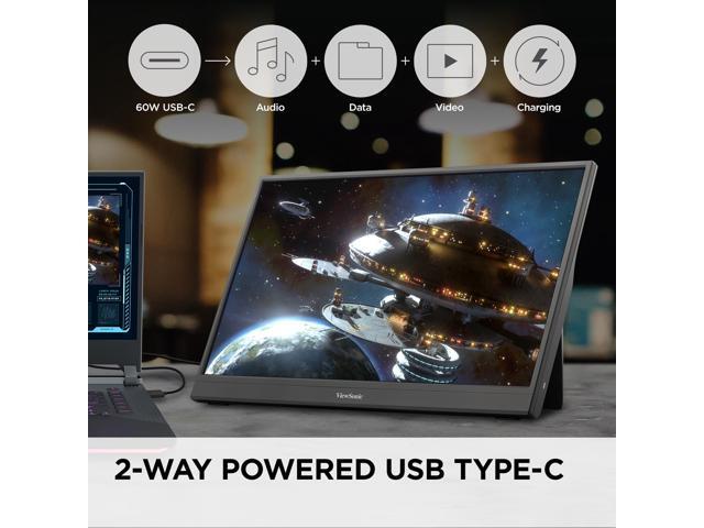 ViewSonic - VX1654 16" IPS LCD FHD Portable Gaming Monitor (USB-C, Mini HDMI) - Black - image 6
