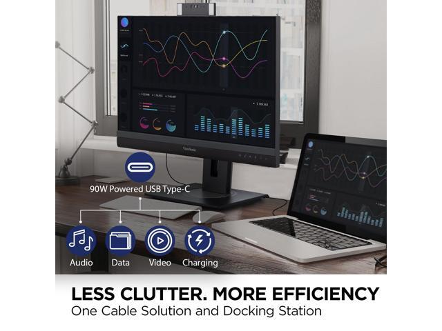 ViewSonic - VG2457V 24" LCD FHD 100Hz Docking Monitor (HDMI, Display Port, USB-C, RJ45) - Black - image 5