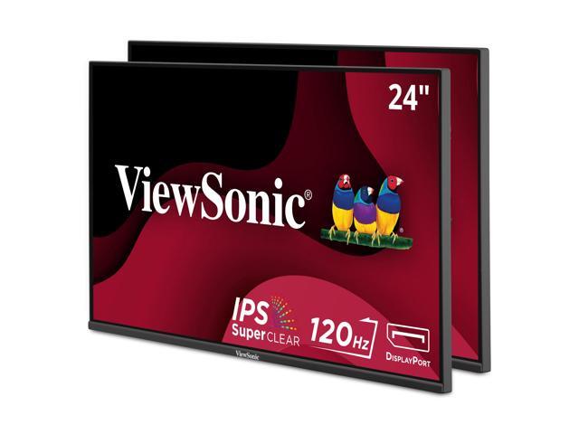 ViewSonic - VA2456A-MHD_H2 Dual Monitor Pack Head-Only 1080p IPS Frameless Monitors with 120Hz, VESA Mountable, HDMI, DP - Black - image 3