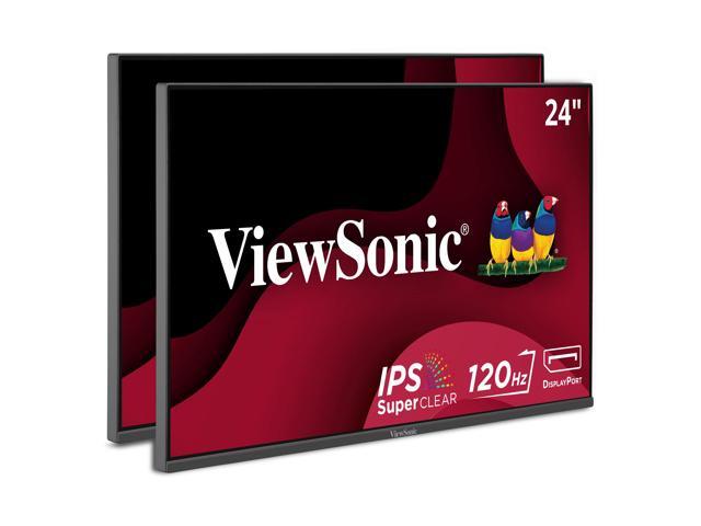 ViewSonic - VA2456A-MHD_H2 Dual Monitor Pack Head-Only 1080p IPS Frameless Monitors with 120Hz, VESA Mountable, HDMI, DP - Black - image 4