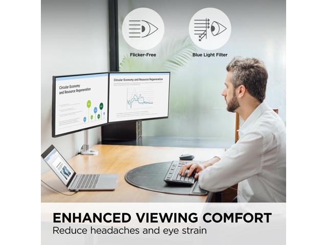 ViewSonic - VA2456A-MHD_H2 Dual Monitor Pack Head-Only 1080p IPS Frameless Monitors with 120Hz, VESA Mountable, HDMI, DP - Black - image 5