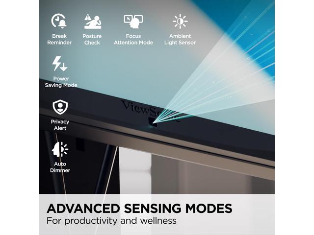 ViewSonic - VG2748A-2K 27 IPS QHD Ergonomic Ambient Light Sensor Monitor (USB HUB, DP, HDMI, VGA) - Black - image 4