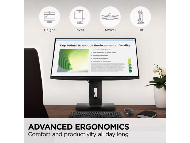 ViewSonic - VG2748A-2K 27 IPS QHD Ergonomic Ambient Light Sensor Monitor (USB HUB, DP, HDMI, VGA) - Black - image 6