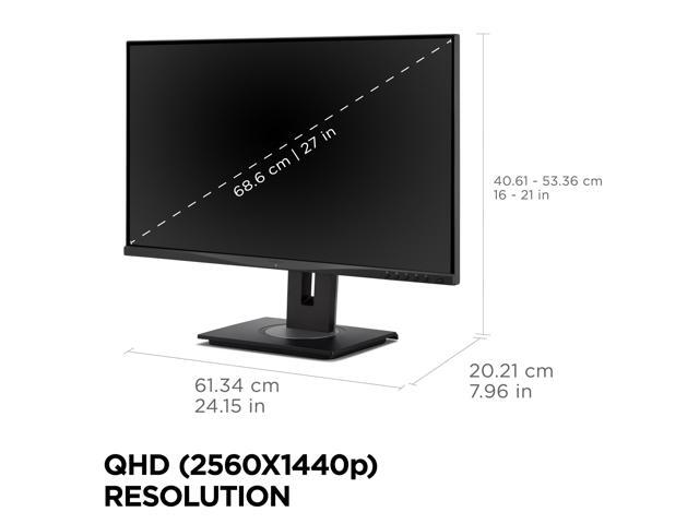 ViewSonic - VG2748A-2K 27 IPS QHD Ergonomic Ambient Light Sensor Monitor (USB HUB, DP, HDMI, VGA) - Black - image 7