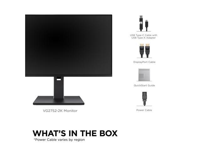 ViewSonic - VG2752-2K 27 IPD QHD Ergonomic Monitor (USB HUB, HDMI, DisplayPort) - Black - image 8