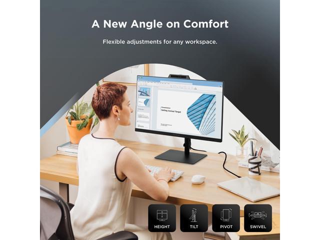 ViewSonic VG2741V 27 Inch 1080p IPS Video Conferencing Monitor with Integrated Windows Hello Certified IR 5MP Webcam, Built-in Microphone, Advanced...