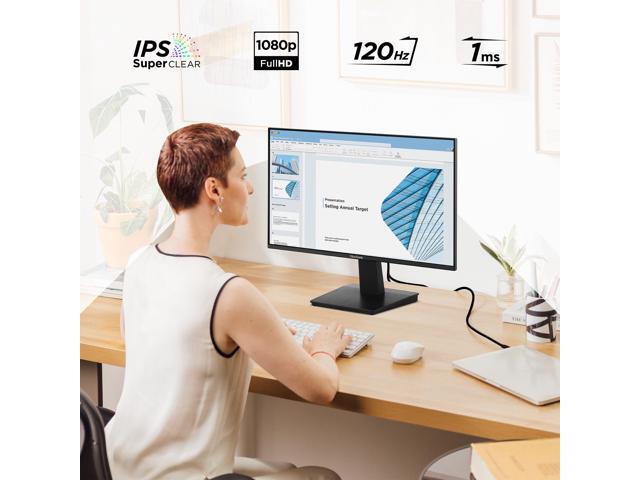 ViewSonic VA2448-MH 24 Inch Full HD 1080p IPS Monitor with 120Hz, Variable Refresh Rate, Eye Care, HDMI, and VGA Inputs for Home and Office