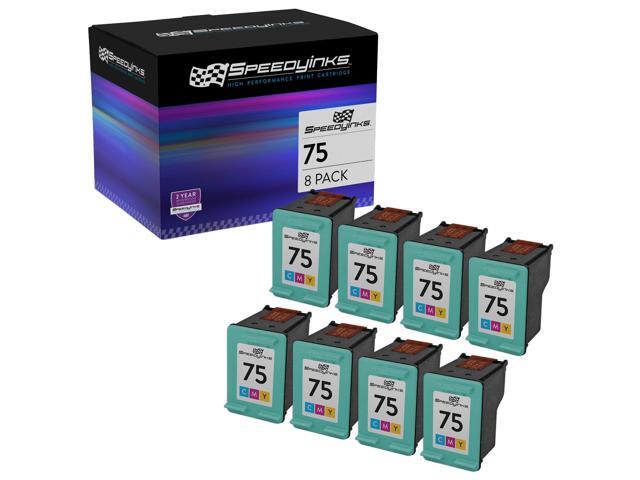 Speedy Inks Remanufactured Ink Cartridge Replacement for HP 75 (Tri-Color, 8-Pack)