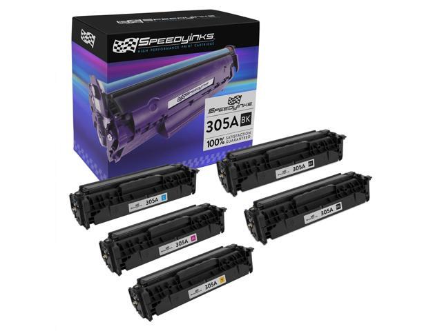 SPEEDYINKS Toner Cartridge Replacement for HP 305A (2, Black, 1 Cyan, 1 Magenta, 1 Yellow, 5-Pack) HP305A For HP LaserJet & LaserJet Pro: 300 Color.