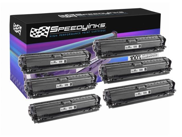 Speedy Inks Remanufactured Toner Cartridge Replacement for HP 650A CE270A (Black, 6-Pack)