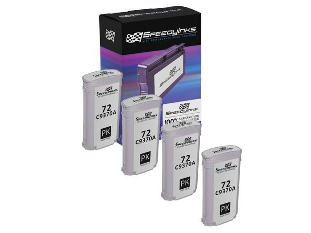 SPEEDYINKS Replacements for HP 72 Ink Cartridge C9370A High Yield (Photo Black, 4-Pack) DesignJet T1100, T1120, T1200, T610, T620, T770, SD Pro.