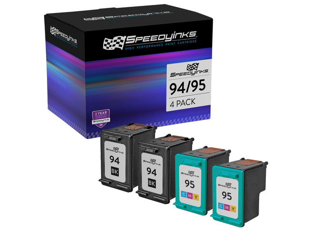 SPEEDYINKS Remanufactured Ink Cartridge Replacement for HP 94 and HP 95 (2 Black, 2 Color, 4-Pack) Compatible with HP: OfficeJet 7310 7410 H470...