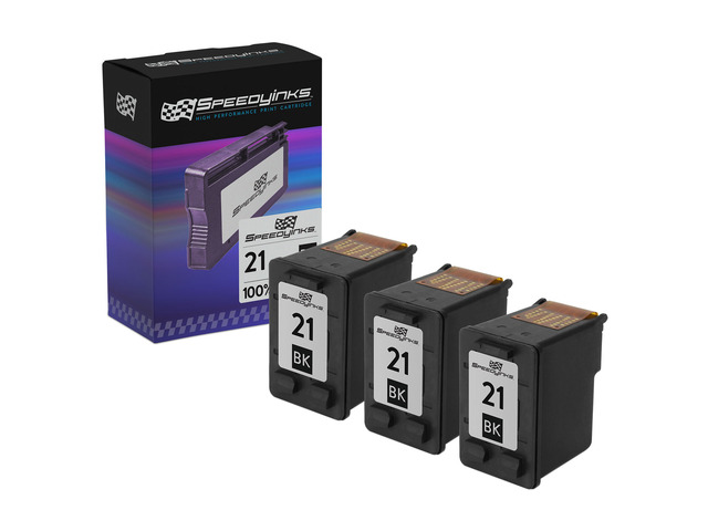 SPEEDYINKS Remanufactured Ink Replacement for HP 21 190 (Black, 3-Pack)