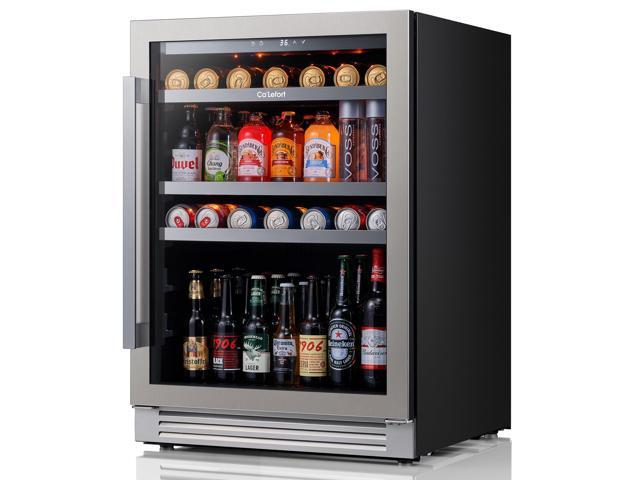 Ca'Lefort 85L Compressor Wine Cooler - 3.00 Cu.Ft Beverage Cooler with 28 Bottles/80 Cans Storage 1-12°C Temperature Lock & Power Memory .