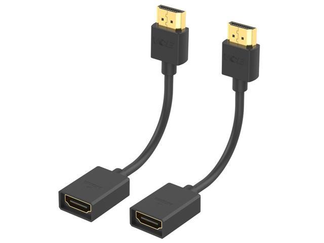 VCELINK 2-Pack HDMI Male to Female Swivel Adapter HDMI Extension Gold Plated Converter for Google Chrome Cast, Roku Streaming Stick