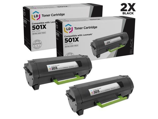 LD Products 50F1X00 Extra HY Black Toner Cartridge Set of 2 for Lexmark MS315 MS410 MS415