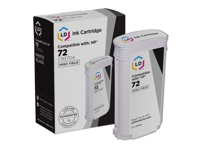 LD Products Replacement for HP 72 Ink Cartridge C9370A High Yield (Photo Black, Single-Pack) DesignJet T1100, T1120, T1200, T610, T620, T770, SD...