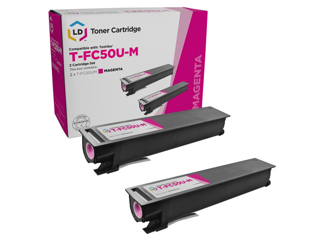 LD Products Compatible Toner Cartridge Replacements for Toshiba TFC50 Standard Yield (2-Pack, Magenta)
