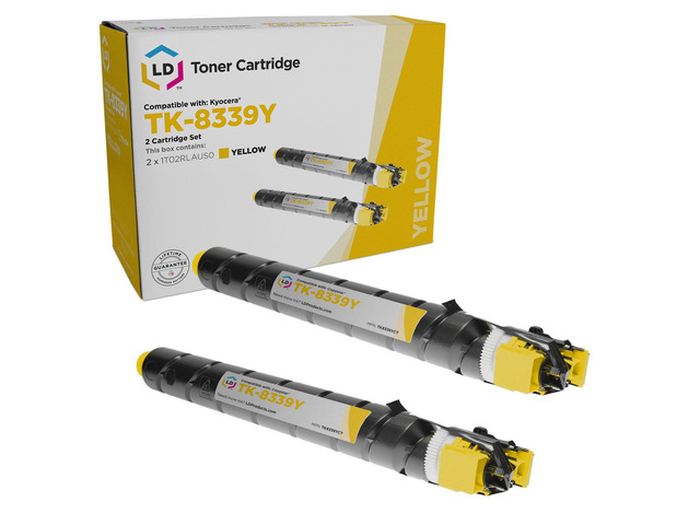 LD Products Compatible Toner Cartridge Replacement for Copystar TK-8339Y / Kyocera TK-8337Y (Yellow, 2-Pack) Toner for use in Printer Kyocera...