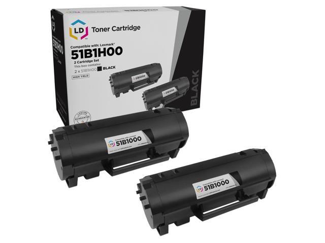 LD Products Compatible Toner Cartridge Replacement for Lexmark 51B1H00 High Yield (2-Pack Black)