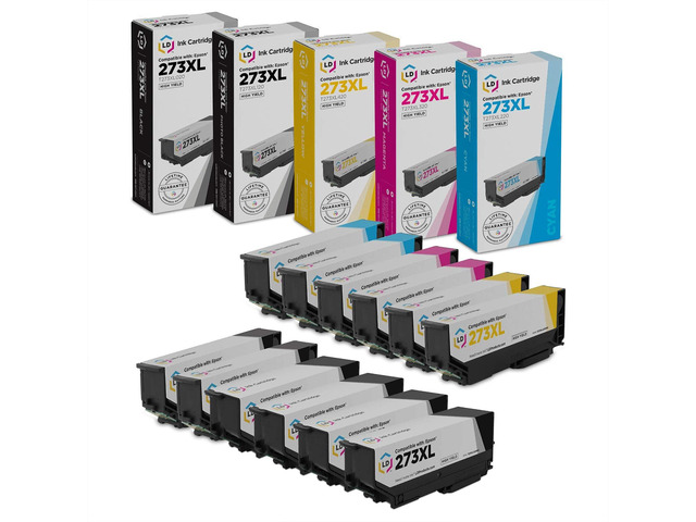 LD Products Remanufactured Ink Cartridge Replacements for Epson 273XL High Yield (4 Black, 2 Cyan, 2 Magenta, 2 Yellow, 2 Photo Black, 12-Pack) for...