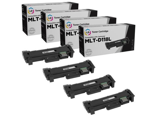 LD Compatible Samsung MLT-D118L Set of 4 Black Cartridges for M3015DW & M3065FW
