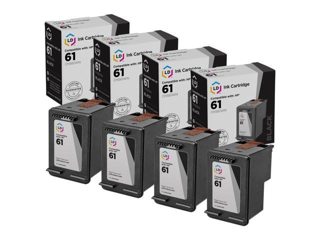 LD Remanufactured Replacement Ink Cartridges for HP CH563WN HP 61XL / 61 High-Yield Black (4 Pack) for the HP ENVY 5530, 5531, HP DeskJet 3054,...