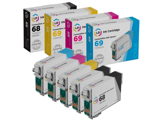 LD Remanufactured Ink Cartridge Replacement for Epson 68 & 69 (2 Black, 1 Cyan,