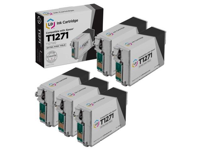 LD T127120 127 Extra HY Black Ink Cartridge Set of 5 for Epson 630 633 845 840