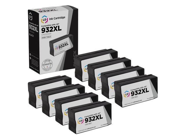 LD Compatible Replacement for HP 932XL CN053AN High-Yield Black Ink Cartridges 8-Pack for use in OfficeJet 6100, 6600, 6700, 7110, 7610