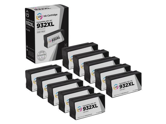 LD Compatible Replacement for HP 932XL CN053AN High-Yield Black Ink Cartridges 10-Pack for use in OfficeJet 6100, 6600, 6700, 7110, 7610