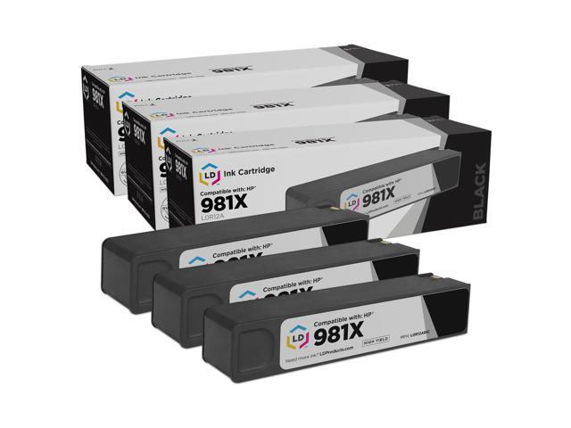 LD Remanufactured Replacements for HP 981X L0R12A High Yield Black Ink 3-Pack