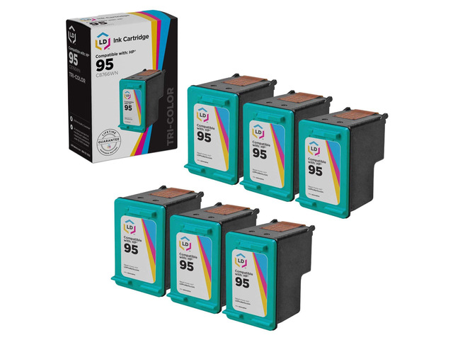 6pk LD Reman C8766WN Compatible With HP 95 TriColor Ink Cartridge for 6304 6305