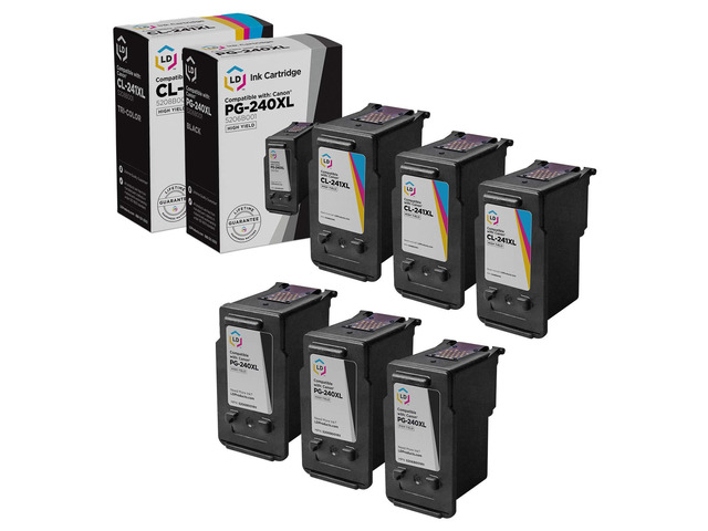 LD Canon Reman PG240XL 5206B001 CL241XL 5208B001 6pk HY Ink Cartridges
