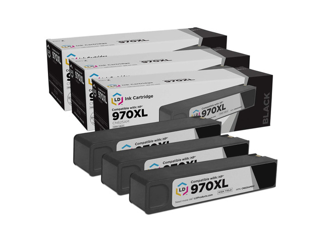 3pk LD Reman CN625AM Compatible With HP 970XL for Officejet X451dn X476 X551dw