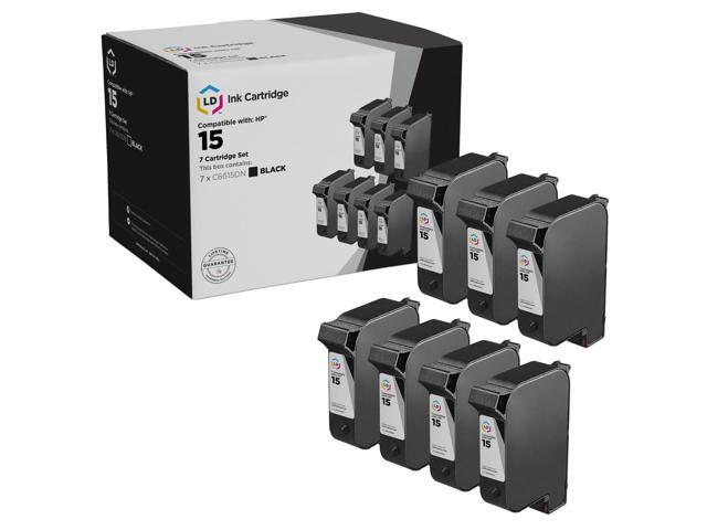 LD Replacement Ink Cartridges for HP 15 C6615DN Black 7pk