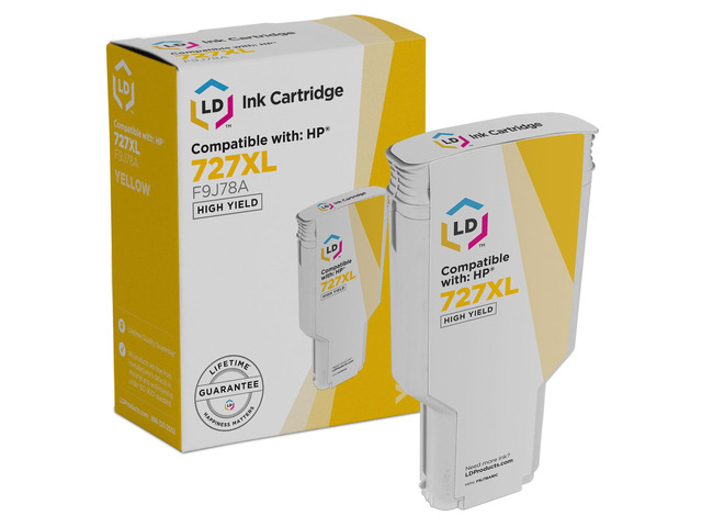 LD Products Remanufactured Ink Cartridge Compatible with HP 727 F9J78A High Yield (Yellow, 1-Single) Compatible with DesignJet T920, T930, T1500,...