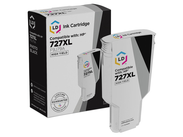 LD Products Remanufactured Ink Cartridge Compatible with HP 727 F9J79A High Yield (Photo Black, 1-Single) Compatible with DesignJet T920, T930,...