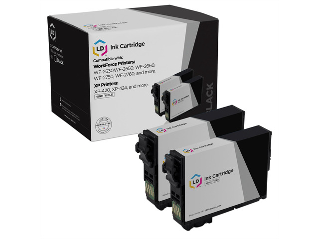 LD Products Replacement for Epson 220XL Ink Cartridges 220 XL T220XL120 High Yield (Black, 2-Pack) for XP-320, XP 420, XP-424, WorkForce WF-2630,...