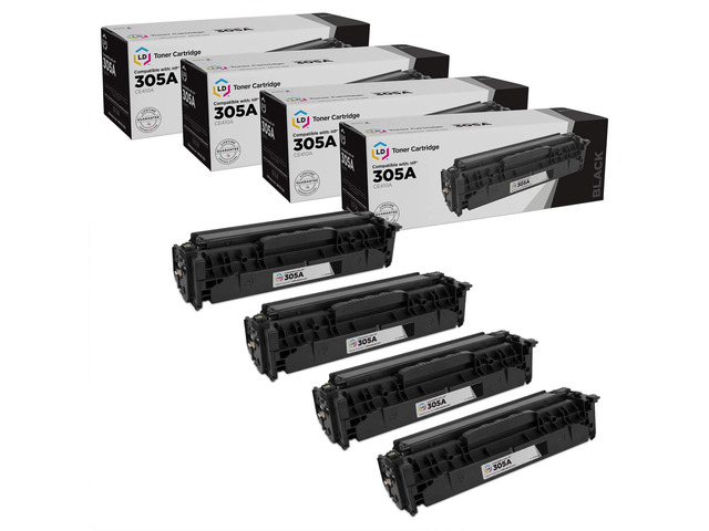 LD Products Toner Cartridge Compatible Replacement for HP 305A CE410A (Black, 4-Pack) HP305A HP LaserJet & LaserJet Pro: 300 Color MFP M375nw, 400...