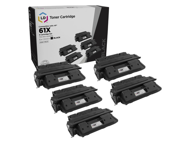 LD Products Remanufactured Toner Replacement for HP C8061X (Black, 5-Pk)