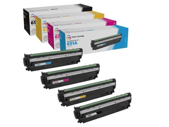 LD Replacement Replacements for HP 651A Toners: Black Cyan Magenta Yellow 4PK