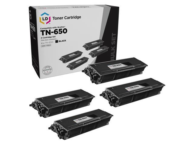 LD 4PK Compatible Black TN650 High Yield for Brother DCP-8050DN DCP-8080 HL-5340
