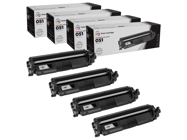 LD Products Compatible Toner Cartridge Replacement for Canon 051 2168C001 (Black, 4-Pack) for use in ImageCLASS LBP162dw