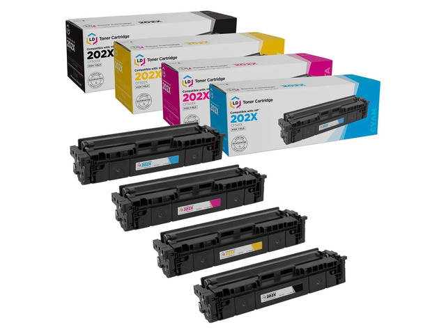 LD Products Toner Cartridge Replacement for HP 202X High Yield (Black, Cyan, Magenta, Yellow, 4-Pack) Compatible with HP Color LaserJet M254dw,...